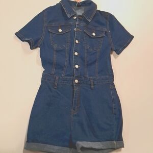 Women's Shein SXY Denim One-Piece Jumper Shorts Stretch Size Large